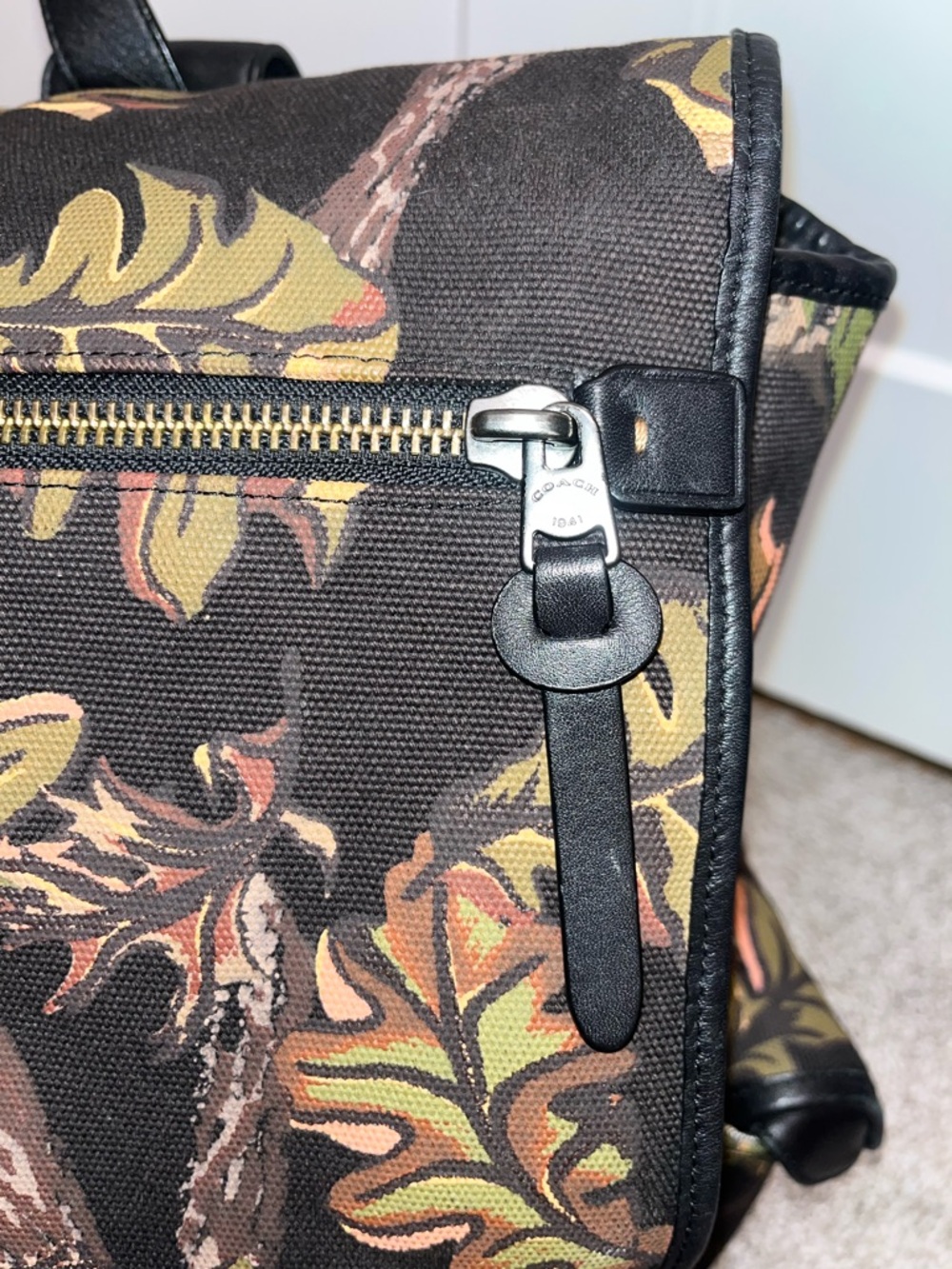 Coach 1941 Scout Backpack Oak Leaf Print On Cavas With Leather Detail - Picture 4 of 16